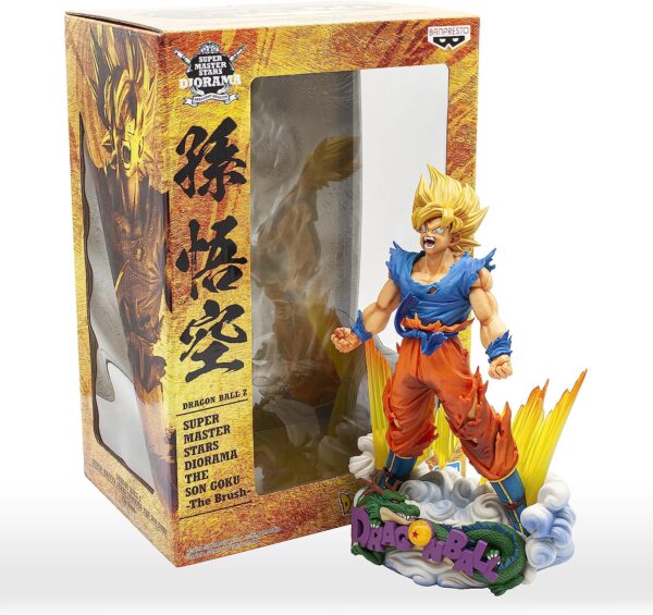Banpresto - Figura de Accion- Dragon Ball Z Diorama - Goku Super Saiyan- The Brush